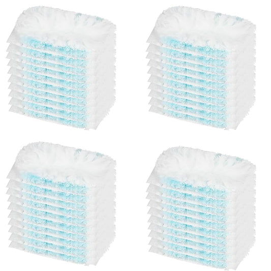 40 Pack Disposable Duster Refills Kit Compatible with Swiffer Dusters 180 Degree Extendable Handle Dusters for Cleaning Home, Office, Blinds, Ceiling (Rodless)