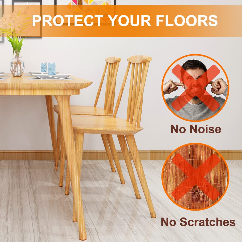 32 Pcs Chair Leg Floor Protectors for Hardwood Floors Silicone Covers to Protect Wood Tile Floors Felt Pads Furniture Leg Caps Anti-Scratch Reduce Noise (Fit:1.3"-2")