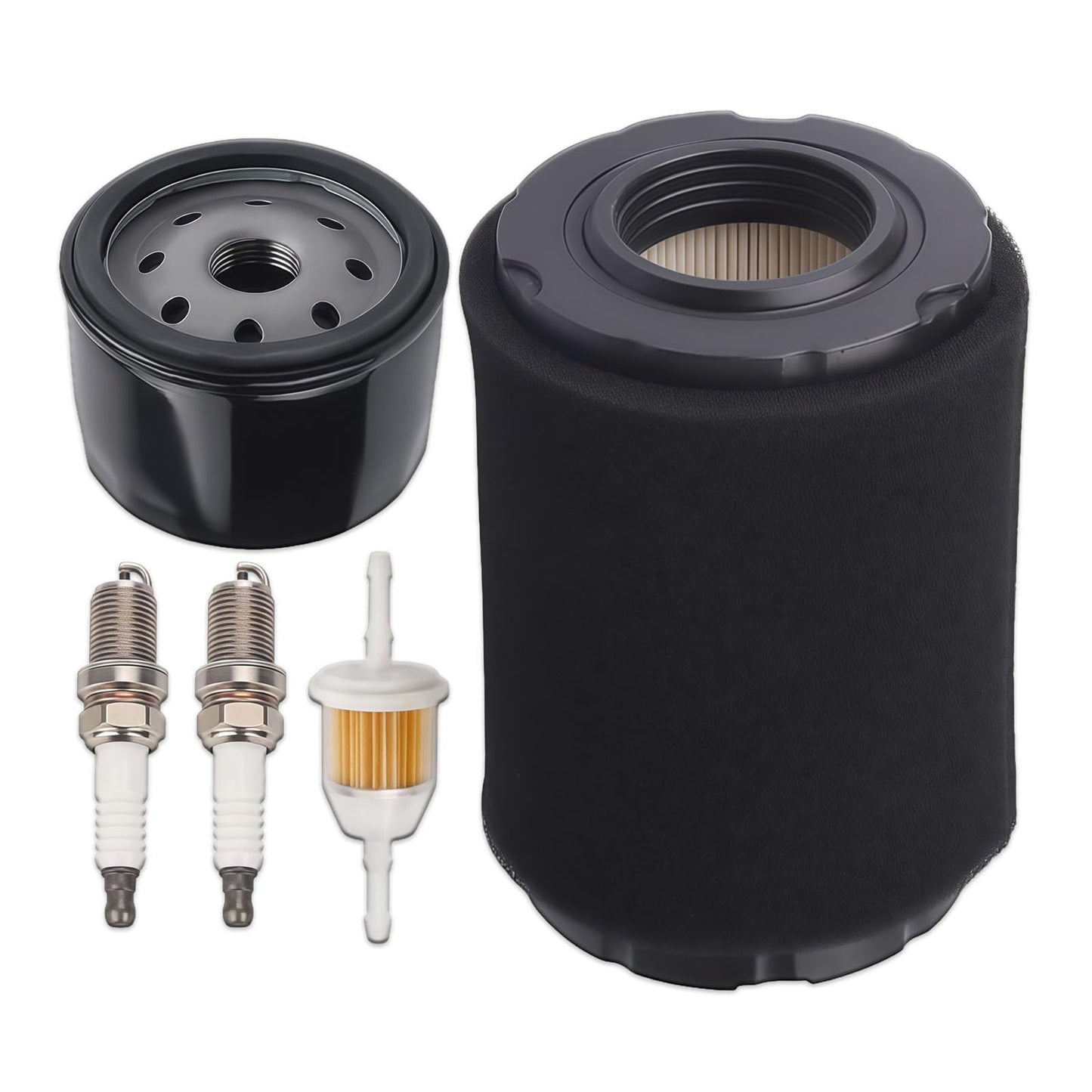 Caalii D125 MIU14395 Air Filter for John Deere D100 D105 D125 D130 D140 D110 E140 E130 E100 E120 LA145 LA135 Z255 Z235 X330 Lawn Tractor with Tune Up Kit (Two Cylinder Engine)