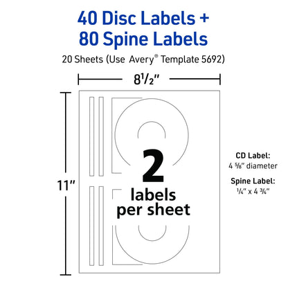 CD Labels, Laser, Permanent, (a) CD Labels, White Matte