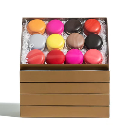 RomanticBaking 9 1/2" x 6" x 1 1/4" 24 PCS Gold Cookie Boxes Two Pieces Set with Full Window, Simplex Base with Clear Lid