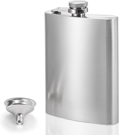 Tebery 8 oz Stainless Steel Hip Flask & Funnel Set, Set of 6