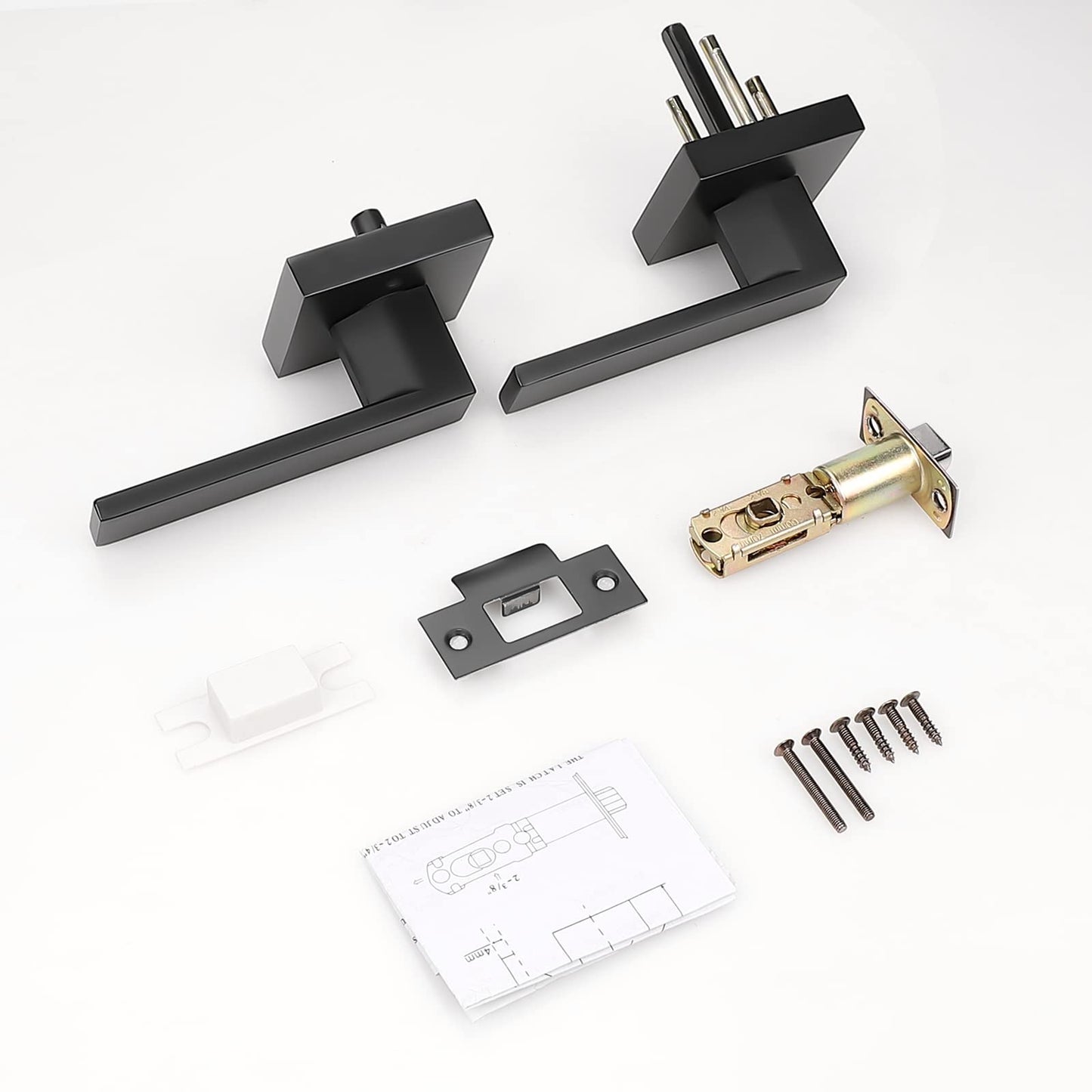 Probrico Interior Black Door Handles, Heavy Duty Passage Lever Door Handle for Closet Hallway Indoor Handles