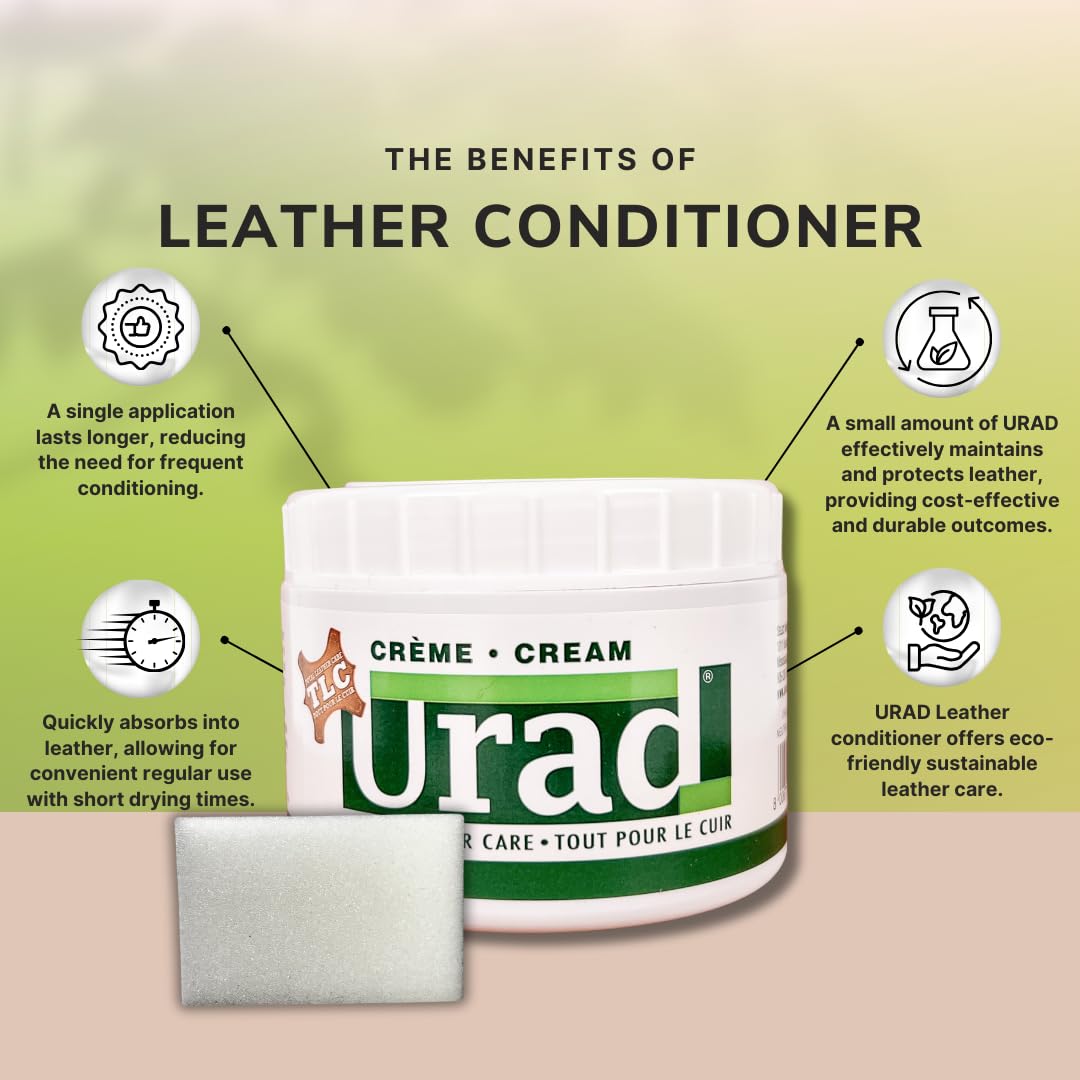 URAD Leather Conditioner 7oz Neutral – Premium Care for Leather Furniture, Shoes, Car Seats, and More!