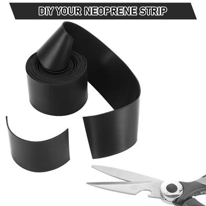 RHBLME 3 Pack Rubber Strips, 1/16" Thick x 2" Wide x 10' Long Rubber Roll, Neoprene Rubber Sheet for Anti-Vibration, Anti-Slip Pads, Seals, Crafts, Flooring, Gaskets DIY, and More