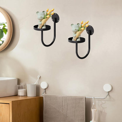 3 Pack Wall Plant Holder Wall Planters Black Metal Plant Wall Shelf Indoor Plants Hanger Modern Wall-Mounted Hanging Planter for Outdoor Livingroom Window Bedroom Balcony Patio Flower Pot Decor