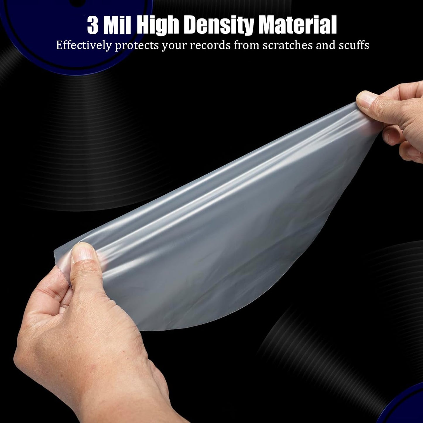 100 Vinyl Record Sleeves-Fits 12 Inch Single, Double, and Gatefold LPs - Protect Your Record Collection (Inner Sleeves-Round Bottom)
