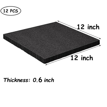 Aisetmoon 12Pcs Polyurethane Foam Sheet 12 x 12 x 0.6 Inch Cuttable High Density Cushioning Inserts, Polyurethane Foam Packing for Packing and Crafts, Transport, Tool Case Cushioning