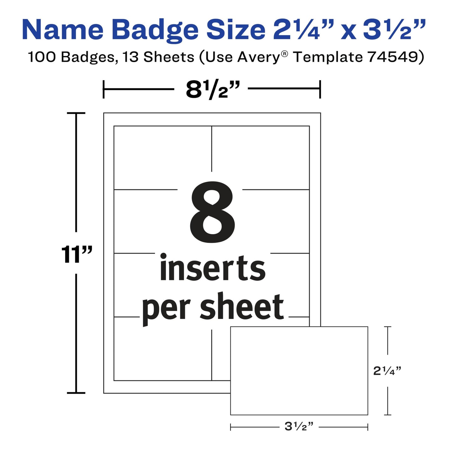 Pin Style Name Badges, Flexible Holder, 2-1/4" x 3-1/2"
