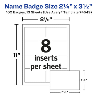 Pin Style Name Badges, Flexible Holder, 2-1/4" x 3-1/2"