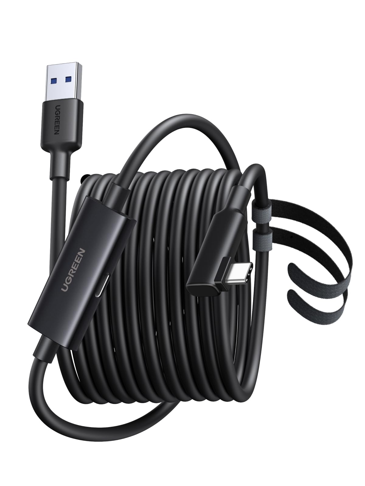 UGREEN 16FT Link Cable USB 3.0 to USB C Cable for VR Headset USB3.2 5Gbps Data Transfer Built-in Signal Amplifier 90° L-Shaped Plug, Compatible with Quest 3 2 Pro Pico 4 and PC SteamVR