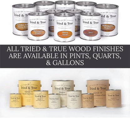 Tried & True Danish Oil, 8 oz. - Polymerized Linseed Oil for Wood Finish & Sealer, Ideal for Furniture, Butcher Blocks, Salad Bowls, & More - Food Safe Wood Finish, Easy Application Stand Oil