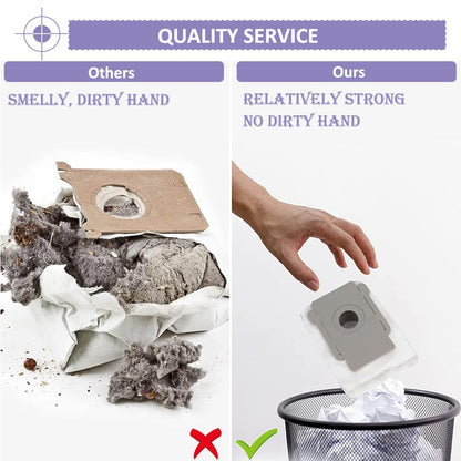 Vacuum Dust Bags and HEPA Filters: Compatible with iRobot Roomba i3 i3+ i4 i4+ i6 i6+ i7 i7+ i8 i8+ Vacuum Cleaner - 8+2pack
