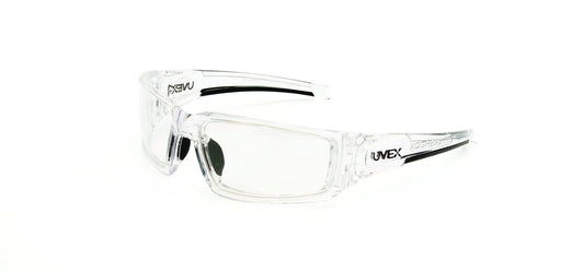 Uvex by Honeywell Hypershock Safety Glasses, Clear Frame with Clear Lens & HydroShield Anti-Fog Coating (S2970HS)