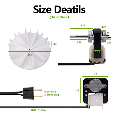 SM550 Bathroom Vent Fan - ELEFOCUS Universal Electric Motors Kit [50CFM, 120V] Compatible with Nutone Broan, Uppco
