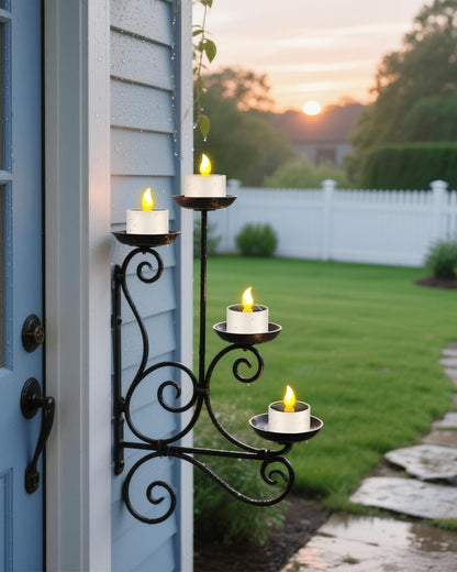 SoulBay 6pcs Solar Power Tea Lights Outdoor Candle Flameless Flicker IP65 Waterproof Rechargeable LED Candles with Dusk to Dawn Sensor for Lantern Garden Camping Party Home Decorations, 2.3" x 2"