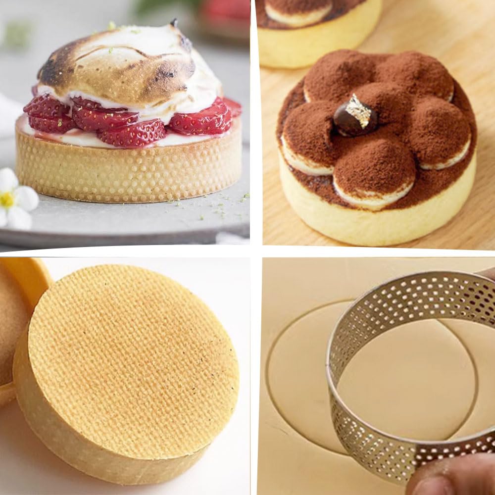 DATANYA 12Pack Tart Rings 3.15 Inch Perforated Tart Ring Stainless Steel, Round Mousse Cake Ring Metal Pastry Mold for Baking Cooking Pastries, small fruit tartet crust 8cm