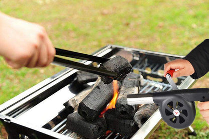 Sunglow Outdoor Cooking BBQ Fan Air Blower，Hand Crank Blowers， Barbecue Fire Bellows for Picnic Camping Stove Accessories