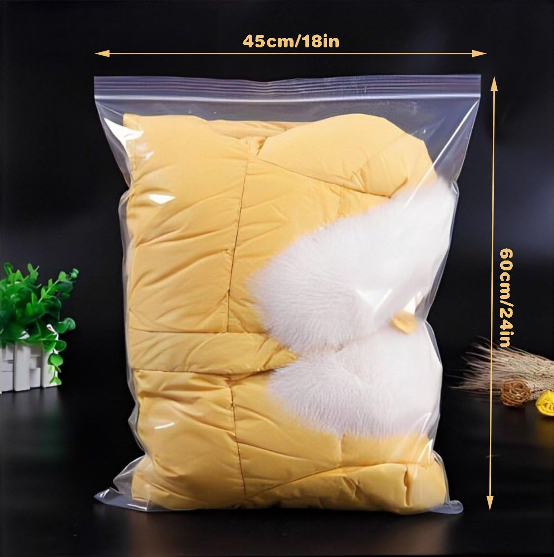 25 Pieces Large 5 Gallon Plastic Zipper Storage Bags 18x24 Inches Clear Reclosable Storage Bag