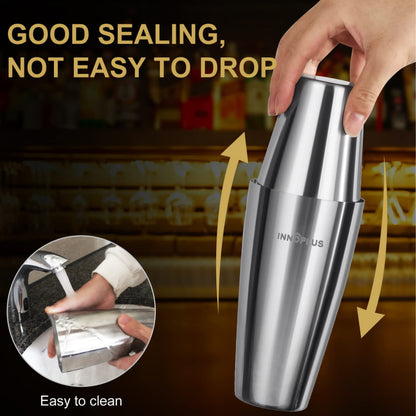 27OZ Cocktail Shaker, Cocktail Shakers 800ml, Cocktail Making Set 6Pcs, Cocktail Shaker Kit with Strainer, Double Jigger, Bar Mixing Spoon, Boston Shaker Bartender Maker Martini Set