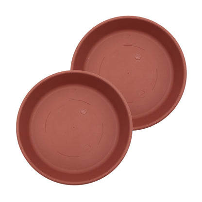The HC Companies SLI14000E35T020LRESY Classic Round Plastic Plant Saucer, 14", Clay