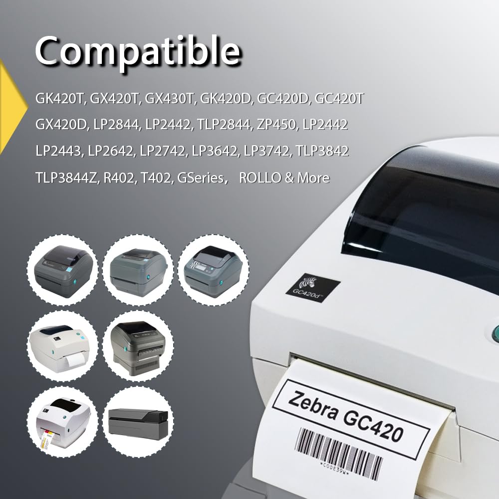 BETCKEY - 2.5" x 1" (64 mm x 25 mm) Multipurpose & Barcode Labels Compatible with Zebra & Rollo Label Printer,Premium Adhesive & Perforated [2 Rolls, 2760 Labels]