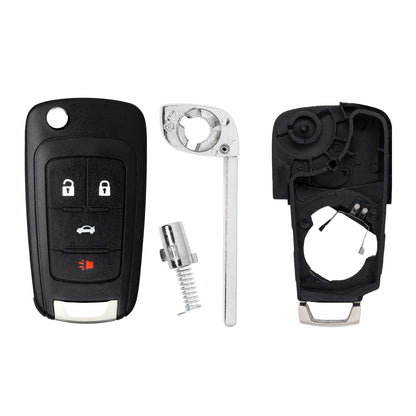 StandardAutoPart 4 Button Flip Key fob case Compatible with Chevy Cruze Equinox Sonic Malibu Impala Camaro Terrain Lacrosse Regal Verano Encore Allure OHT01060512 [Shell Case Only]
