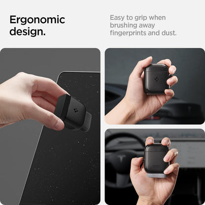 Spigen EZ Slide & Brush Car Screen Cleaner for Screens, Phones, Laptops, Tablets - No Solution Needed (Extra Microfiber Pad Included) [Black]