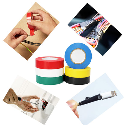 QILIMA Electrical Tape Colors 10 Pack 3/4-Inch by 60 Feet,Lead-Free Flame Retardant Electrical Tape, Adhesive for General Home Vehicle Auto Car Power Circuit Wiring Multicolor(130mic)