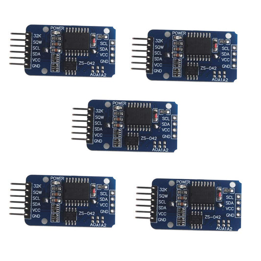 Wishiot DS3231 Real Time Clock Module High Precision AT24C32 IIC RTC Sensor Without Batteries for Arduino Nano Mega2560 Leonardo Raspberry Pi (Pack of 5)