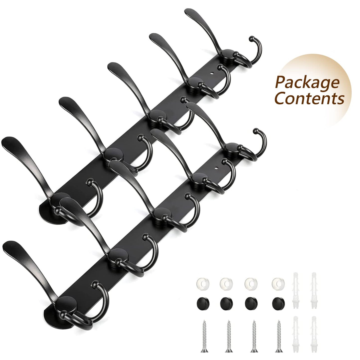 Coat Hooks Wall Mounted (2 Pack) - Stainless Steel Coat Racks -Heavy Duty Wall Coat Hanger - For Hanging Hat Towel Purse Robes - Ideal for Entryway, Hallway, Kitchen, Bathroom, Bedroom