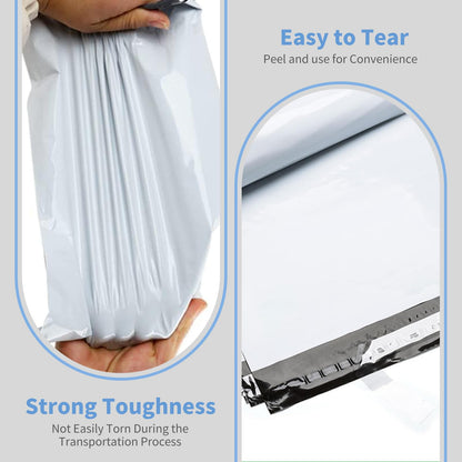 Poly Mailers 14.5x19 Inch, Self-Seal Shipping Bags for Small Business, 100 Pack Poly Mailers Shipping Envelopes Bags with Waterproof and Tear-Resistant, White