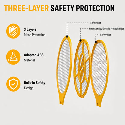 2 Pack Electric Fly Swatter, Bug Zapper Racket for Indoor Pest Control, Handheld Insect Killer Bat Battery Powered Electric Mosquito Swatter for Outdoor and Home