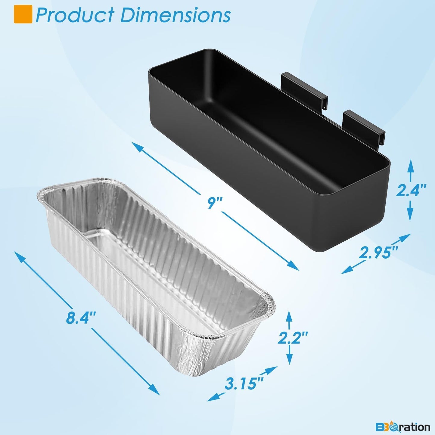 BBQration Grease Cup and Disposable Aluminum Foil Drip Pan Kit for Camp Chef Professional Portable Grill Fits Camp Chef Stove Griddles SG14, SG30, SG60, SG90, SG100, Catch Pan Holder, 24 oz