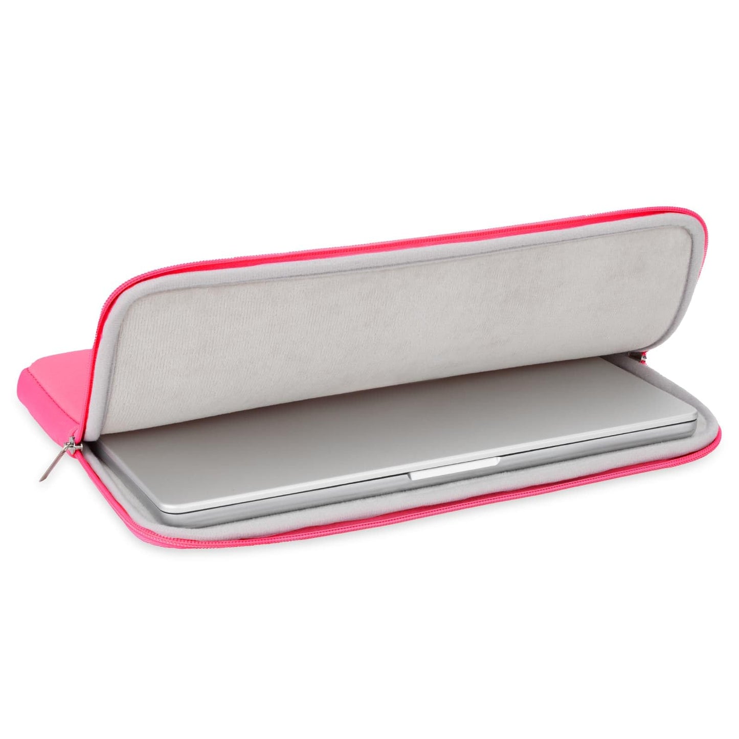 RAINYEAR 15.6 Inch Laptop Sleeve Case Soft Fluffy Lining Bag with Accessories Pouch, Compatible with 15.6" Dell HP ThinkPad Lenovo Asus Acer Samsung Notebook Chromebook (Bright Pink, Upgraded Version)