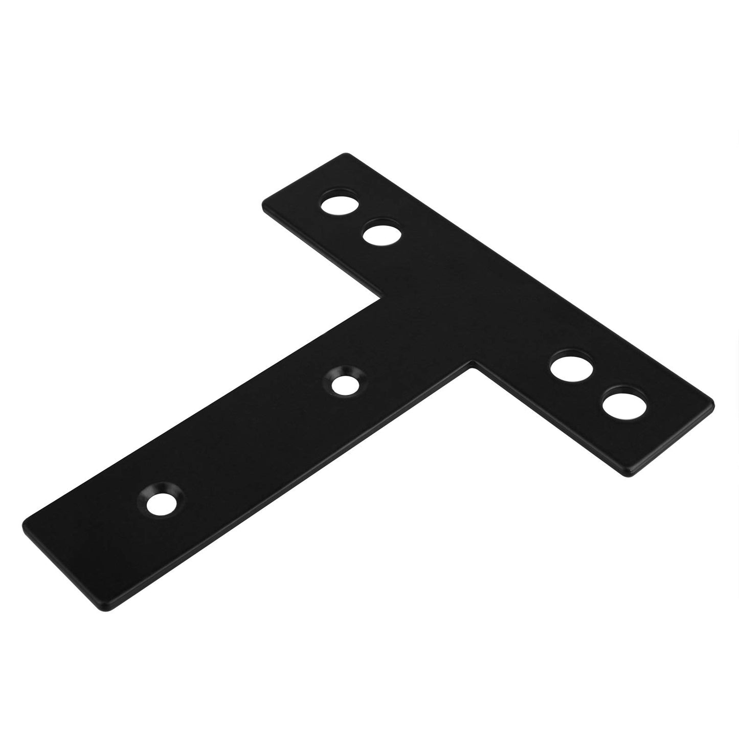 OTTFF 10 Pack 5" x 5-1/8" Black T Tie Plates, Flat Mending Plate, Steel Repair Strap Bracket