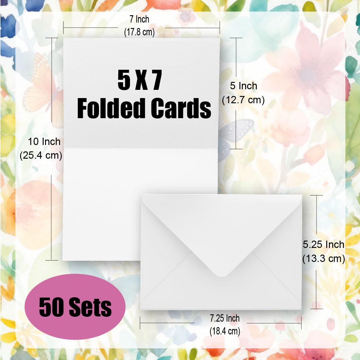 50 Pack Blank Cards and Envelopes 5x7 Inch, Premium White Blank Cardstock Bulk Stationery Greeting Cards, Blank Note Cards with Envelopes for DIY Card Making, Christmas