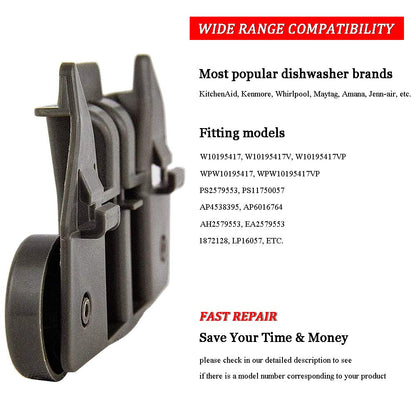 W10195417 UPGRADED Dishwasher Wheels Lower Rack for kenmore whirlpool KitchenAid Dishwasher Wheels Replaces Dish Rack Part Numbers AP4538395, PS2579553, WPW10195417, AH2579553, EA2579553 (4 Packs)