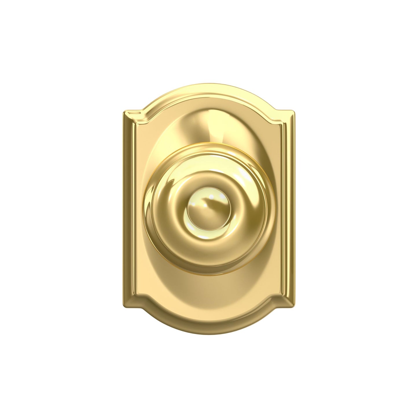 Schlage F10 GEO 605 CAM Georgian Door Knob with Camelot Trim, Hall & Closet Passage Lock, Bright Brass