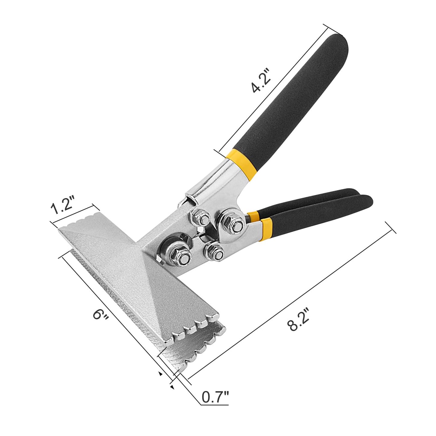 Gunpla 6 Inch Sheet Metal Hand Seamer, Hands Bender Pliers Brake with Ergonomic Anti Slip Handle Grip, Straight Jaw Heavy Duty Tools for Flattening Bending