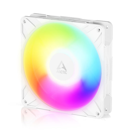 ARCTIC P14 Pro Reverse A-RGB – 140 mm Premium Fan with Reverse Airflow, PWM Fan with Y Cable Splitter, 400-2650 RPM, 0 RPM <5% PWM, 5V Digital RGB, hydrodynamic Bearing, 4-Pin - White