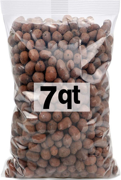 Toypopor 7qt Hydroponic Clay Pebbles, 5lbs, 8mm-12mm, Natural Organic Expanded Grow Media for Hydroponics, Drainage, Decoration, Aquaponics and Other Gardening Essentials