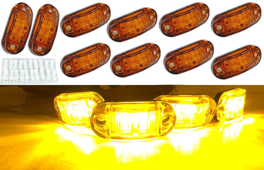 10pcs Amber 2.5 inch Oval 4 SMD Trailer Side Marker Led Lights Truck clearance lights Trailer Lights Indicator Waterproof
