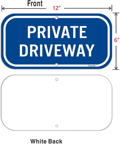 2-Pack Private Driveway,Yuntarda 12"X6" Heavy 0.40 Aluminum Rust Free Sign Professional Printing UV Protected Weatherproof Indoor or Outdoor Use