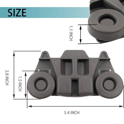 W10195416 (4-Pack) Lower Dishrack Wheel Assembly for kitchenaid,Whirlpool,maytag,Kenmore.Kitchen Aid Dishwasher Parts,W/ 1.59 in Diameter Wheel