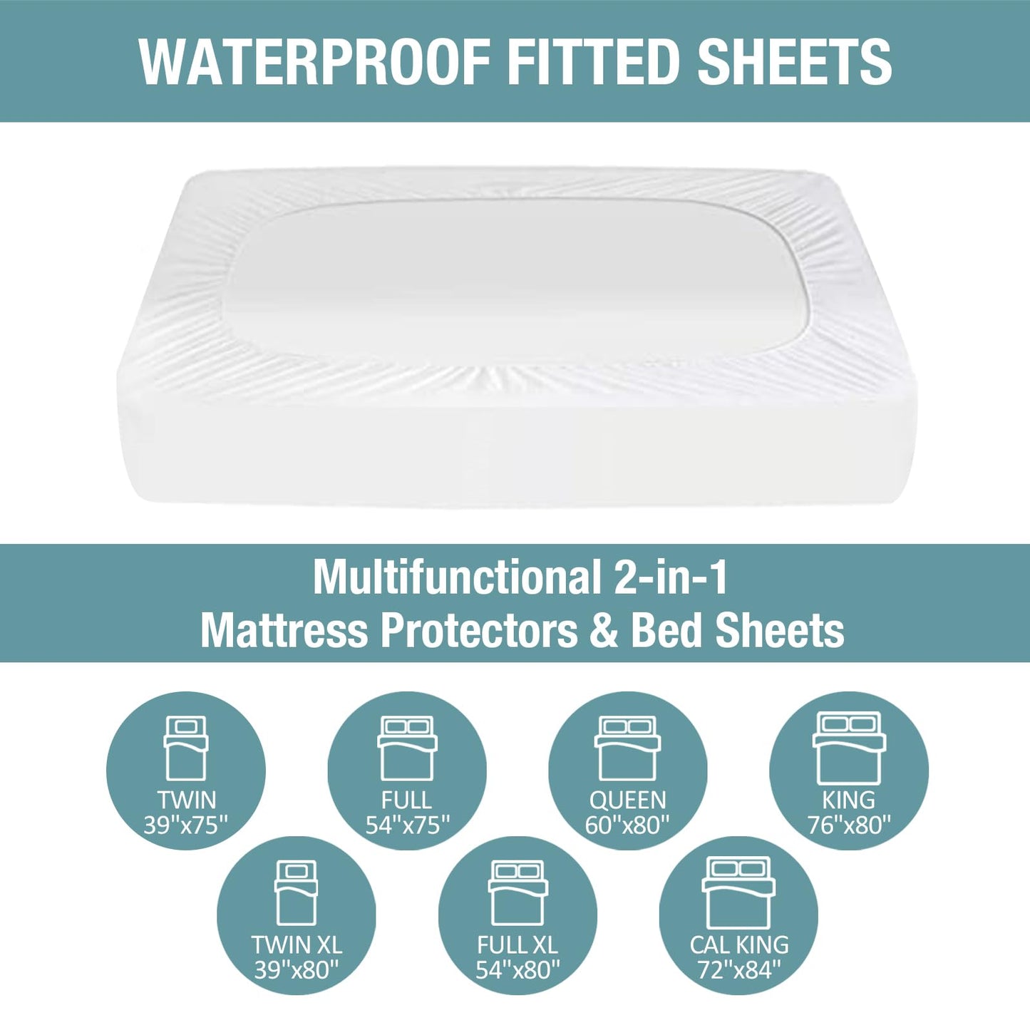 Bedecor Waterproof Mattress Protector Twin, Single Bed Mattress Cover Water Proof Protective Sheet，Breathable Cotton Terry Top with 18 Inches Deep Pocket, for Kids Bedwetting Pets Friendly