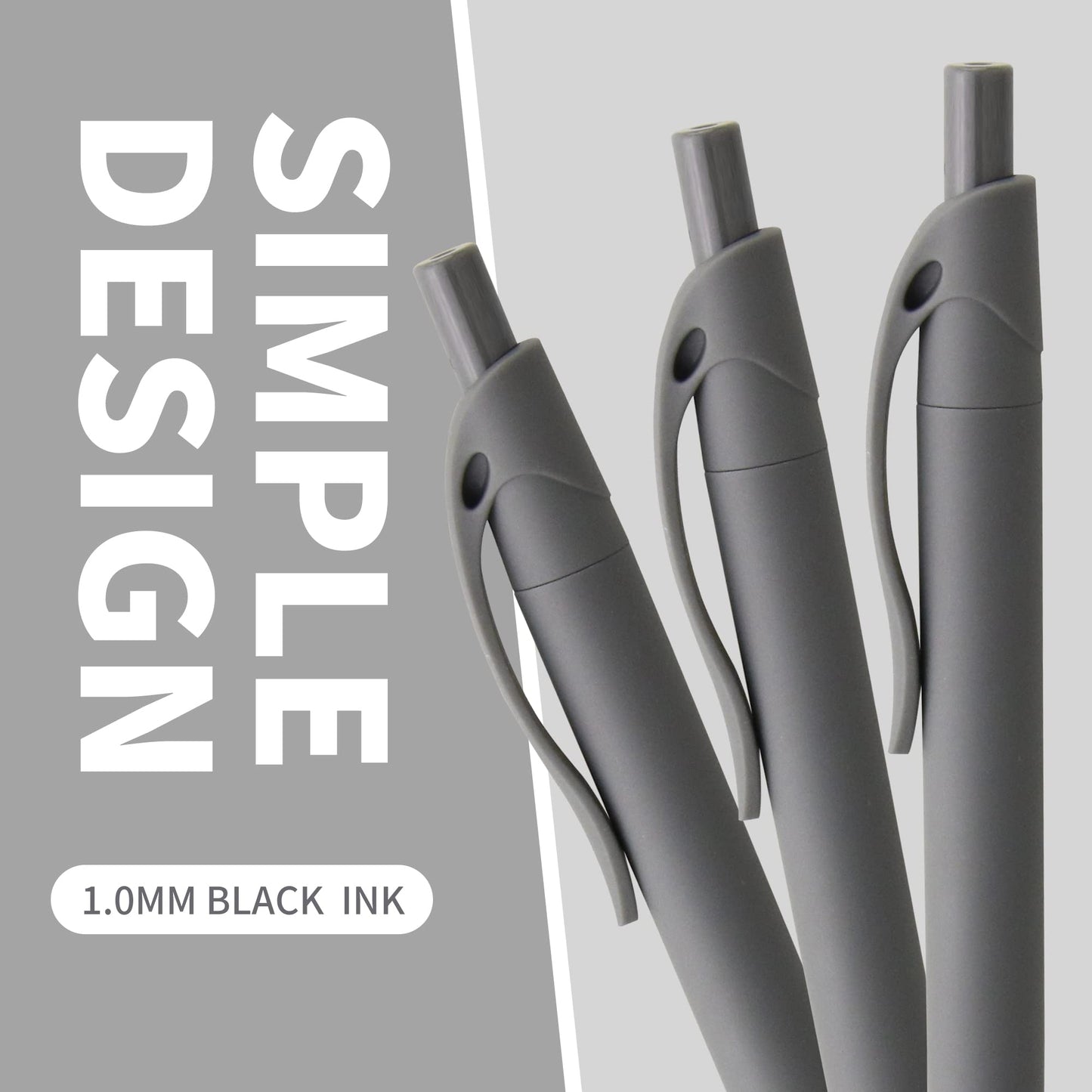 Deegtran Pens Bulk, 50 Pack No Bleed Black Click Pens, Wholesale Retractable Ballpoint Pens, Pens Medium Point, Smooth Ink Pens, 1.0MM Black Ink