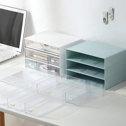 Desk Organizer with 6 Drawers, Makeup Organizer, Plastic Makeup Storage, Cosmetic Storage Organizer, Desk Storage Box, Bathroom Organization Boxes, Desktop Storage Box(Blue)