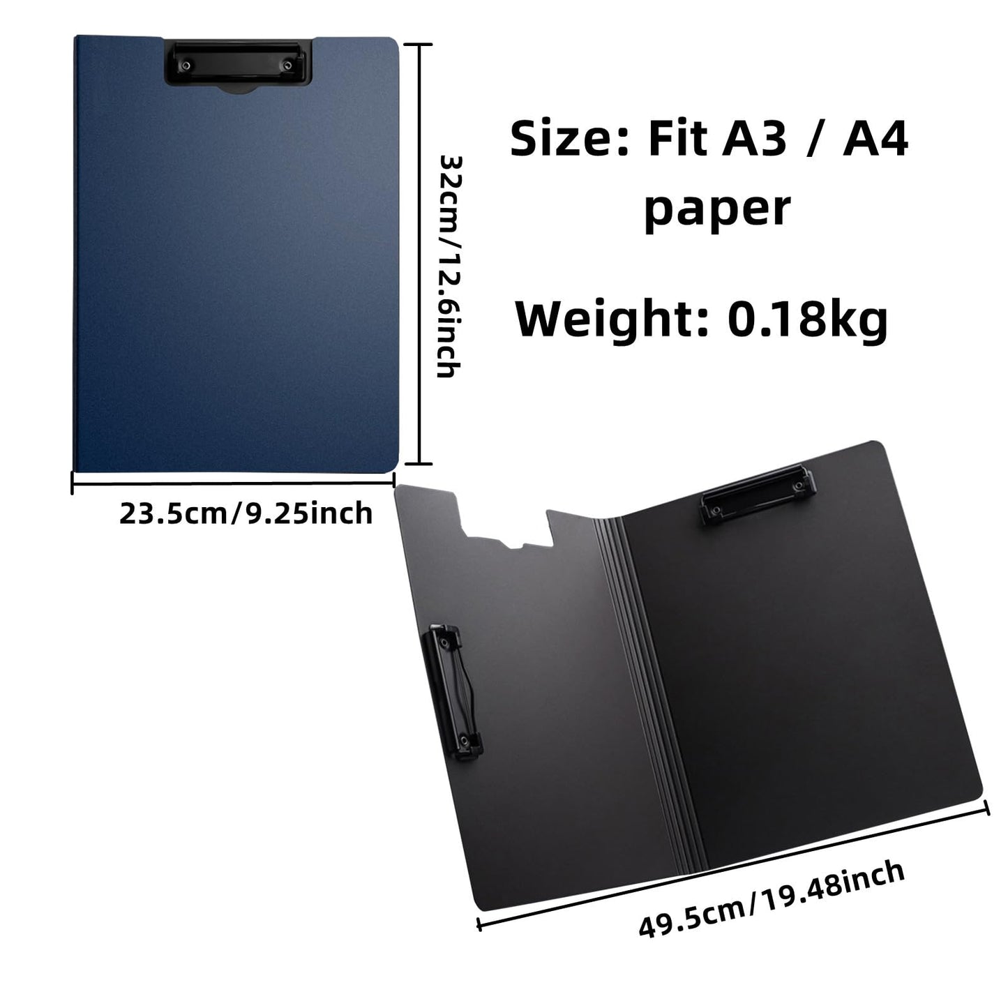 Clipboard Folder, 6 Pack A4 Foldable Clipboards File Folder Flip Writing Pad for Memo Form Document & School Office Work - Dark Blue