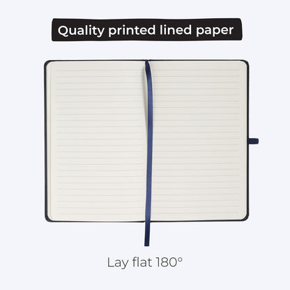 WallDeca Lined Journal Notebooks 4 Pack | Hard Cover, 240 Pages, College Ruled 21 x 13 cm, Ivory 80 GSM Paper | Notebooks for Work, School, Business, College, Notes, Journaling (4-Pack)